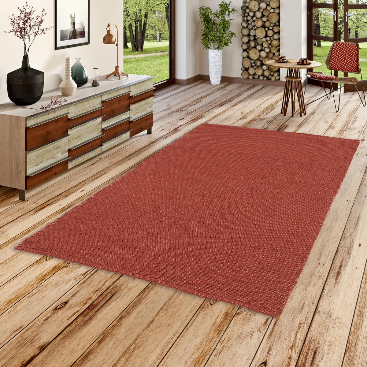 NATUR TEPPICH WOLLE YUKON - Rot, Textil (140/200cm) - Pergamon