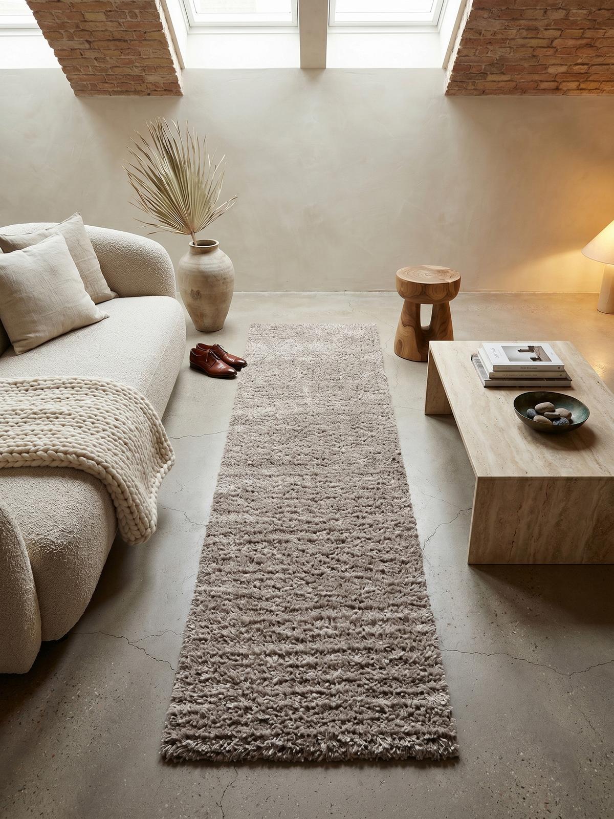 HOCHFLORTEPPICH SALZACH, einfarbig, Beige, 80 x 250 cm - Beige, Textil (250/80cm) - KADIMA DESIGN