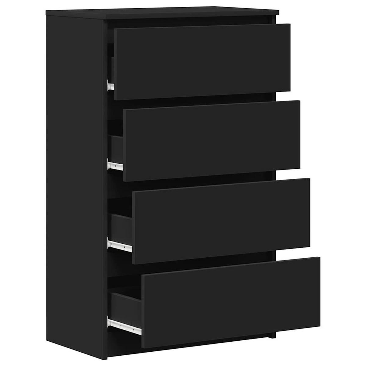 KOMMODE Parker 60/35/98.5 cm - Schwarz, Holzwerkstoff (60/98.5/35cm) - Nettlife