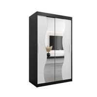 SCHWEBETÜRENSCHRANK 200/120/62 2-türig - Silberfarben/Schwarz, Holz/Kunststoff (120/200/62cm) - MÖBEL KRYSPOL
