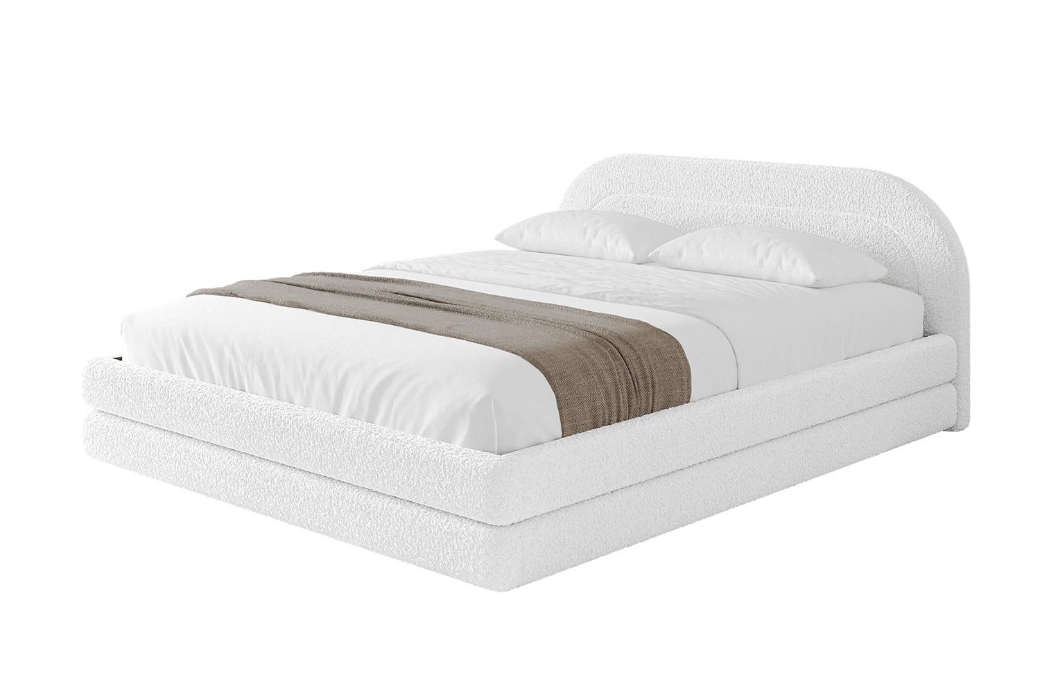 POLSTERBETT mit Bettkasten und Lattenrost, Boxbett ohne Matratze - LERIS-v1 160x200 Weiß - Weiß, Holzwerkstoff/Textil (160/200cm) - ALTDECOR