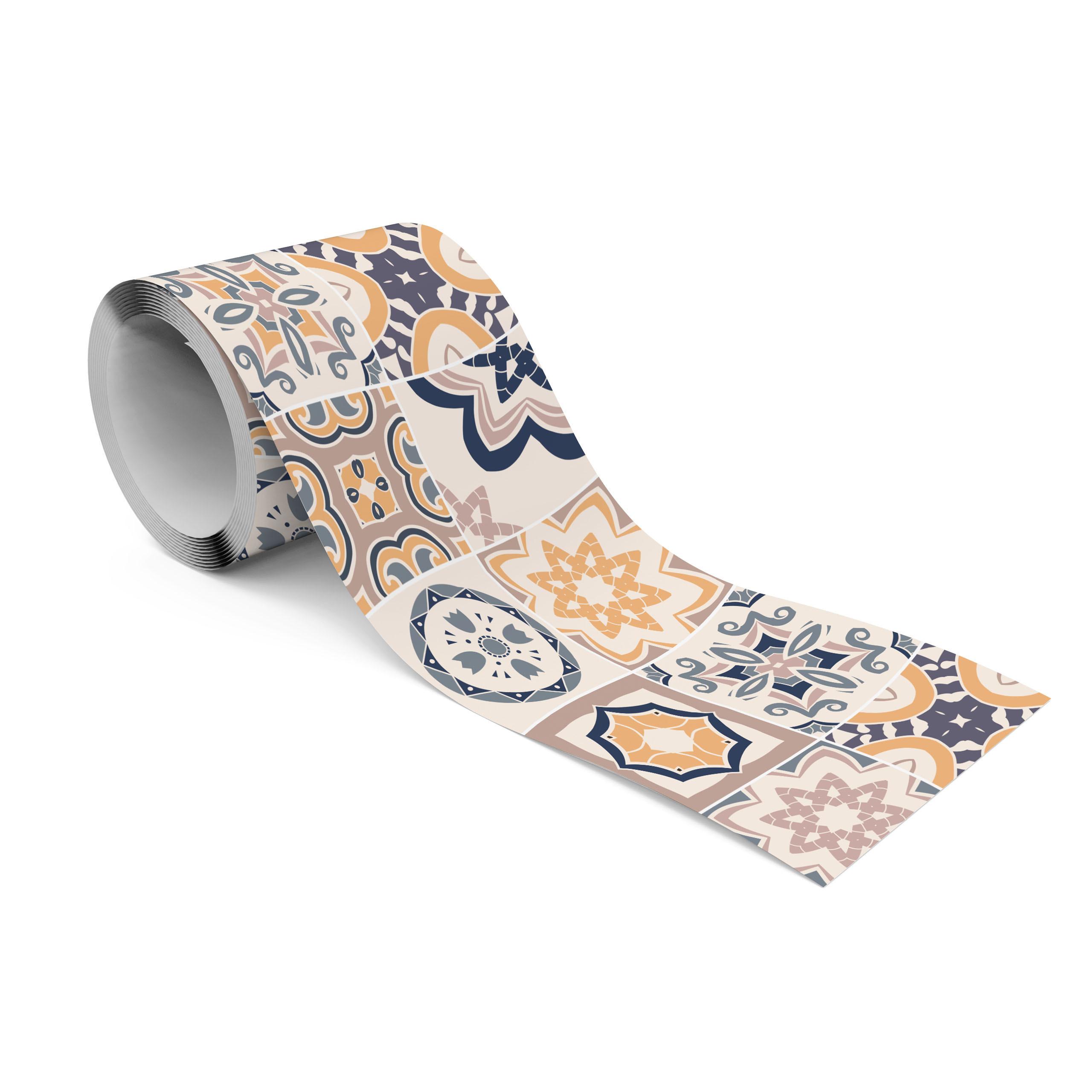 TAPETENBORDÜRE selbstklebend Marokkanische FLIESEN Ornamente Mosaik - Blau/Beige, Papier (10/300/300cm) - Muralo