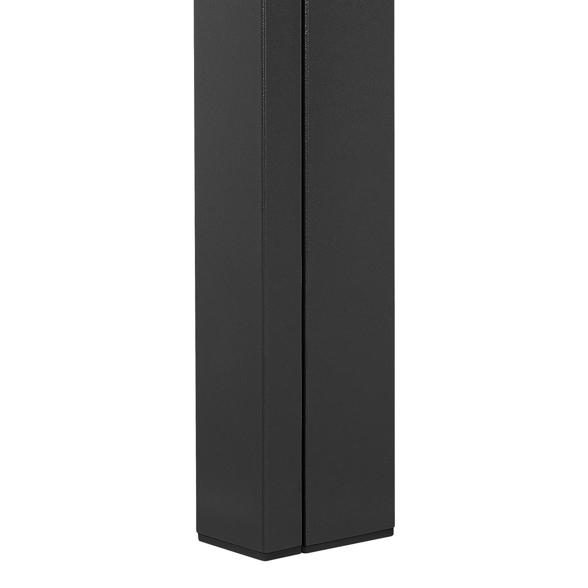 GARTENTISCH Kunstholz grau/schwarz 150/90 cm Como - Schwarz/Grau, Kunststoff (150/90/74cm) - Beliani