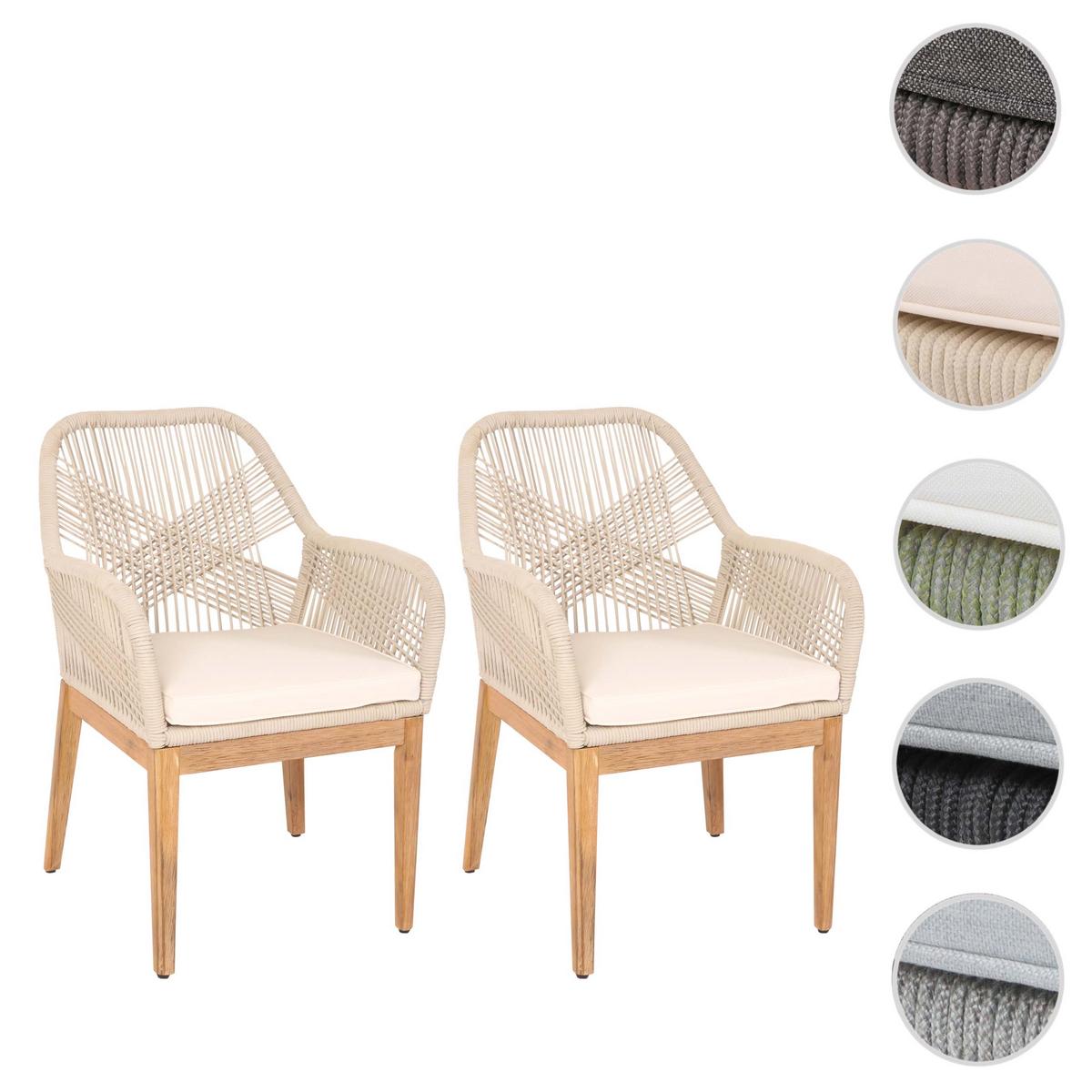 GARTENSTUHL H56B Beige - Beige, Holz (58/85/59cm) - MCW