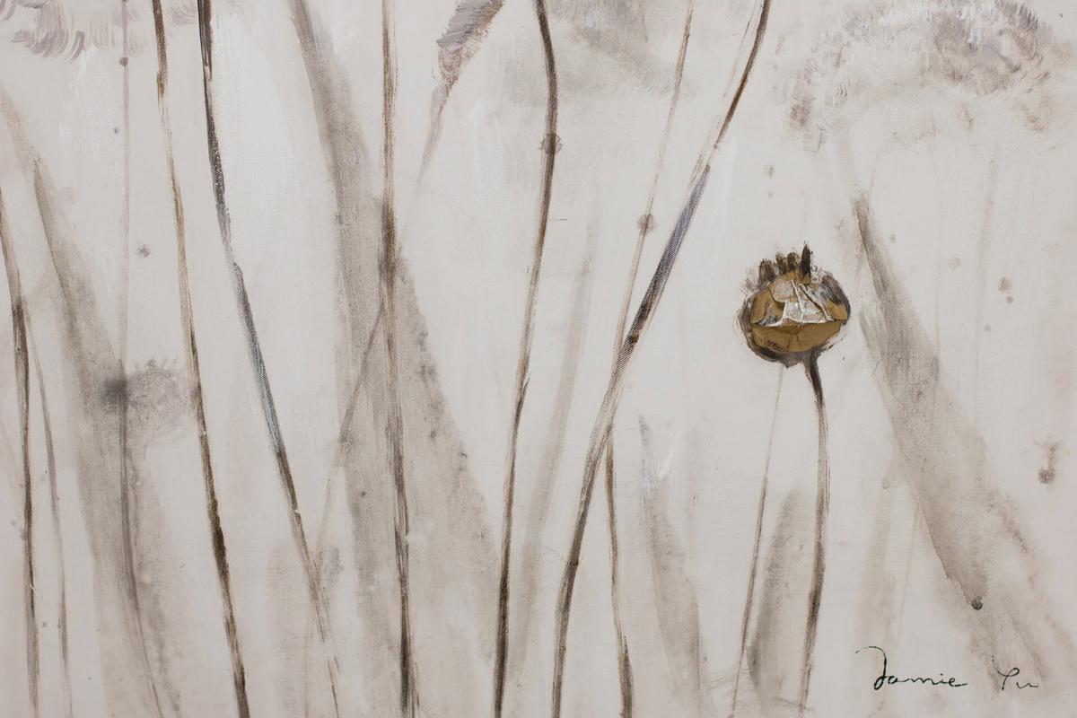 ACRYLBILD HANDGEMALT 75/100 cm - Weiß/Grau, Holz/Textil (75/100cm) - KUNSTLOFT