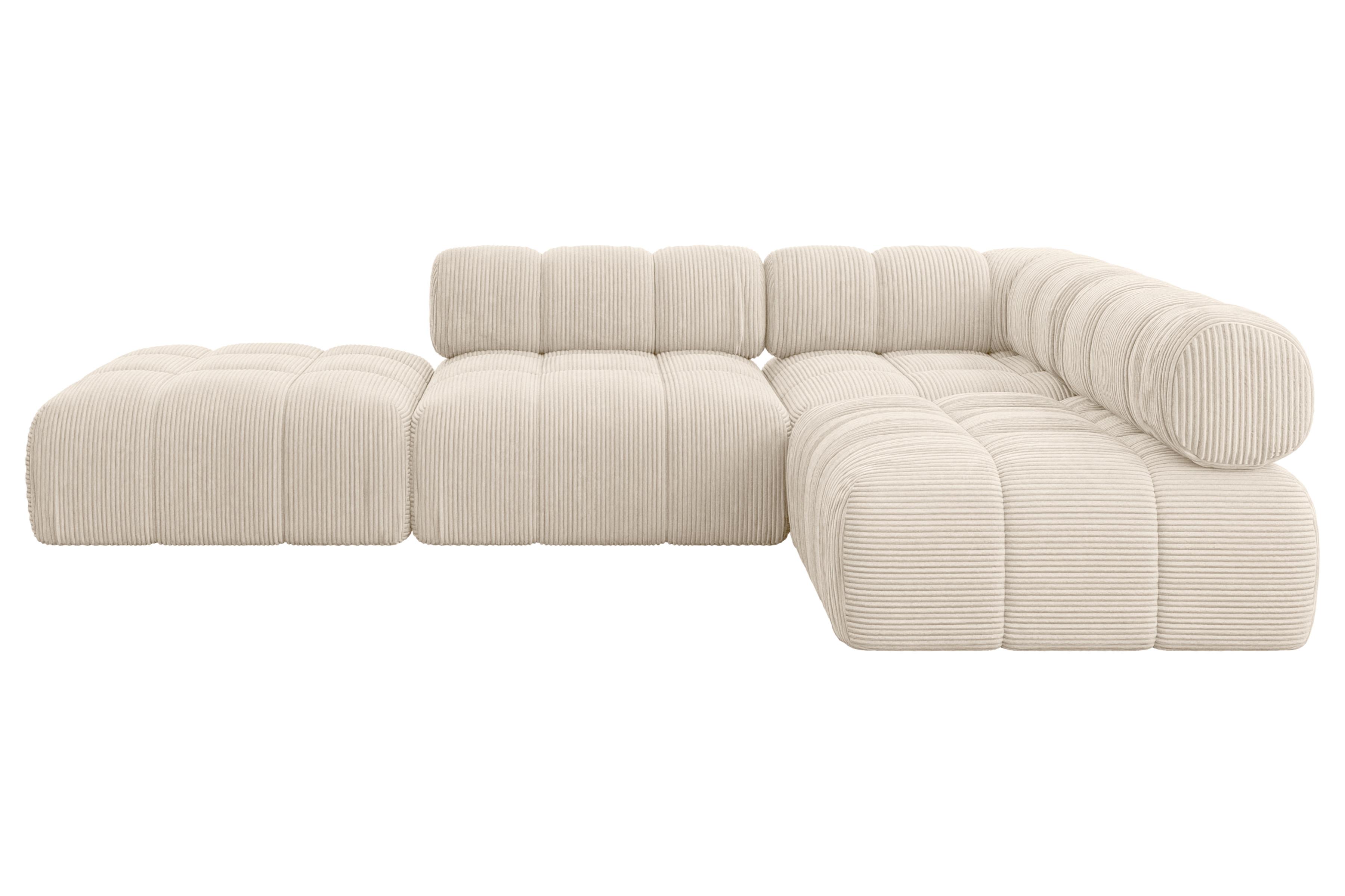 ECKSOFA modulares Sofa Favio-L1 - 285x190x70 cm Beige Cord - Beige, Holzwerkstoff/Textil (285/190cm) - ALTDECOR