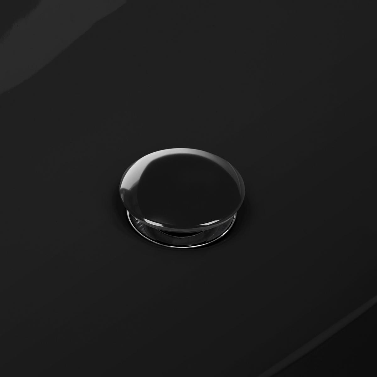 ABLAUFGARNITUR für Waschbecken ohne Überlauf Schwarz glänzend - Schwarz Hochglanz, Metall (7/10.9/7cm) - LuxeBath