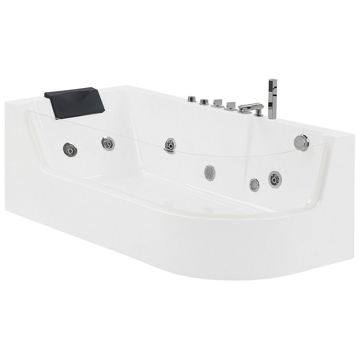 WHIRLPOOL-BADEWANNE mit LED 80x170x59 cm weiß Acuario - Weiß, Kunststoff (80/59/170cm) - Beliani