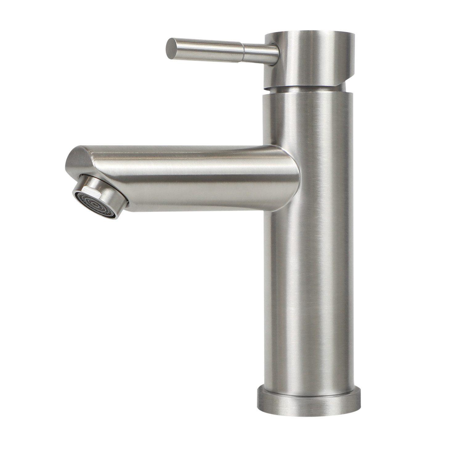 WASCHTISCHARMATUR Quellisu 14.6/4.6/17.4cm - Silberfarben, Metall (4.6/17.4/14.6cm) - ZMH