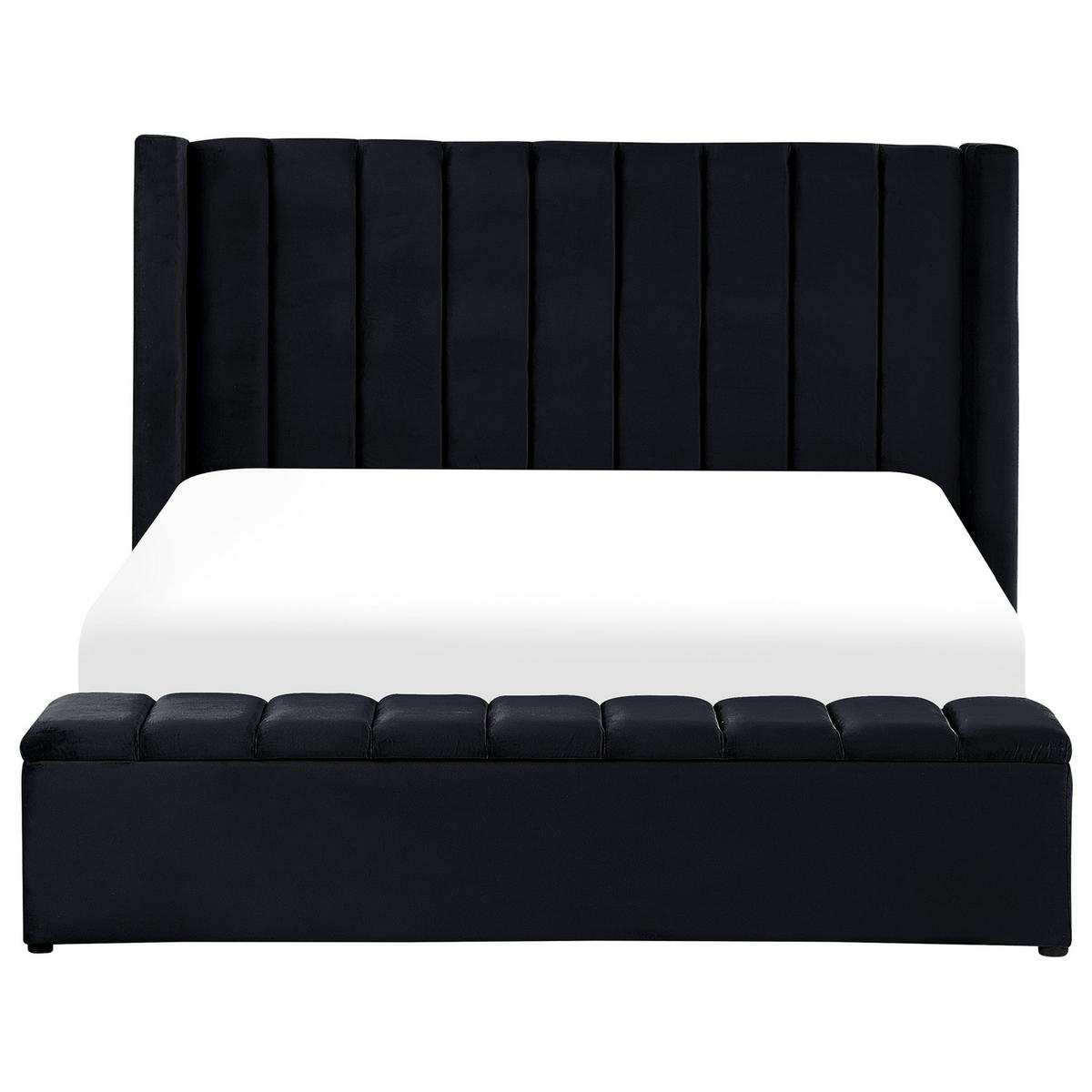 POLSTERBETT 180/200cm Schwarz Noyers - Schwarz, Textil (180/200cm) - Beliani
