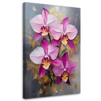 WANDBILD orchideen rosa blumen zusammenfassung - Pink, Textil (40/60cm) - Feeby
