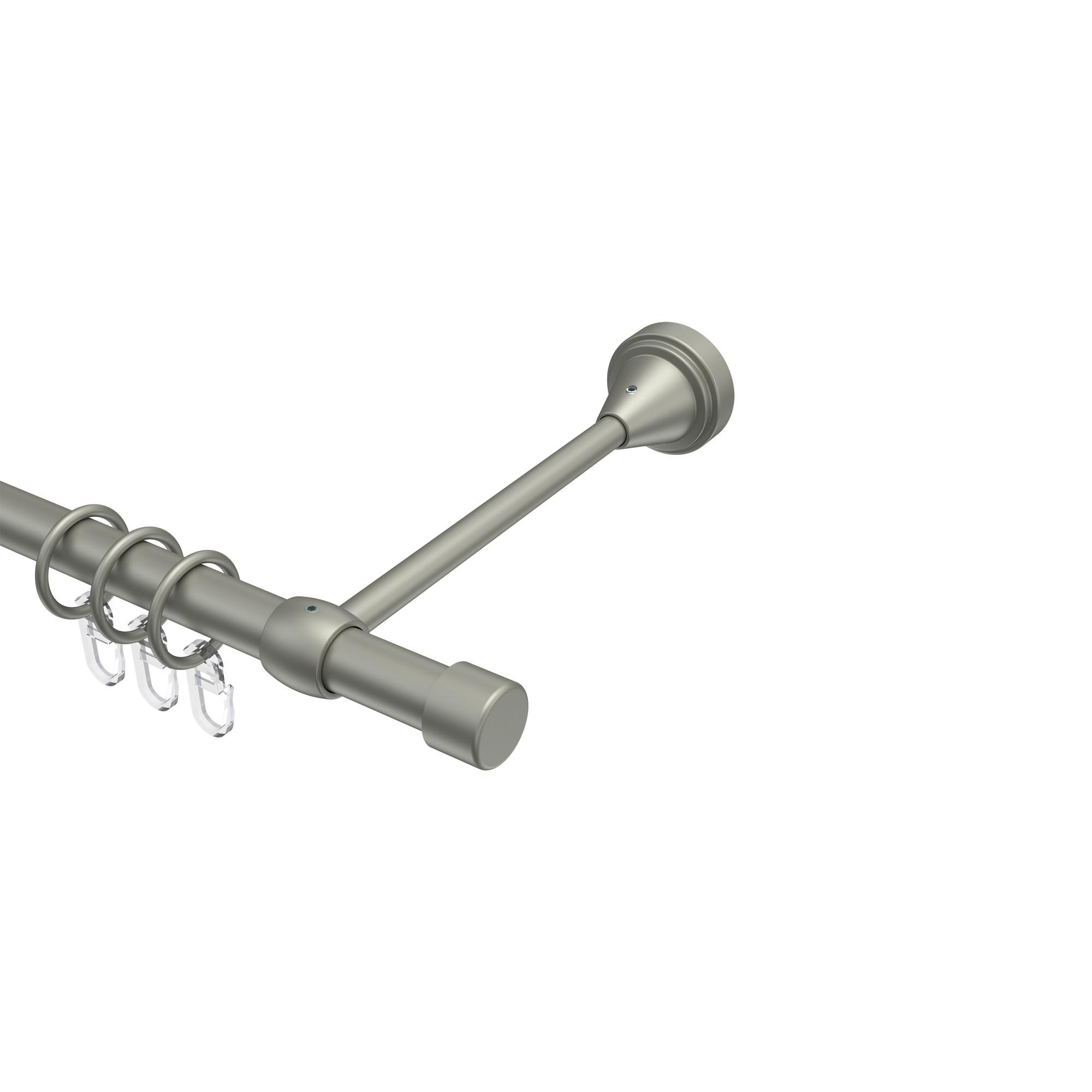 GARDINENSTANGE Primus Lucan 140 cm, 1-läufig, 16 mm Ø Chrom matt - Chromfarben/Nickelfarben, Metall (140cm) - INTERDECO