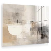ACRYLGLASBILD Abstrakt - Kunst - Grau 80x60 cm - Hellgrau, Glas (80/60cm) - MuchoWow