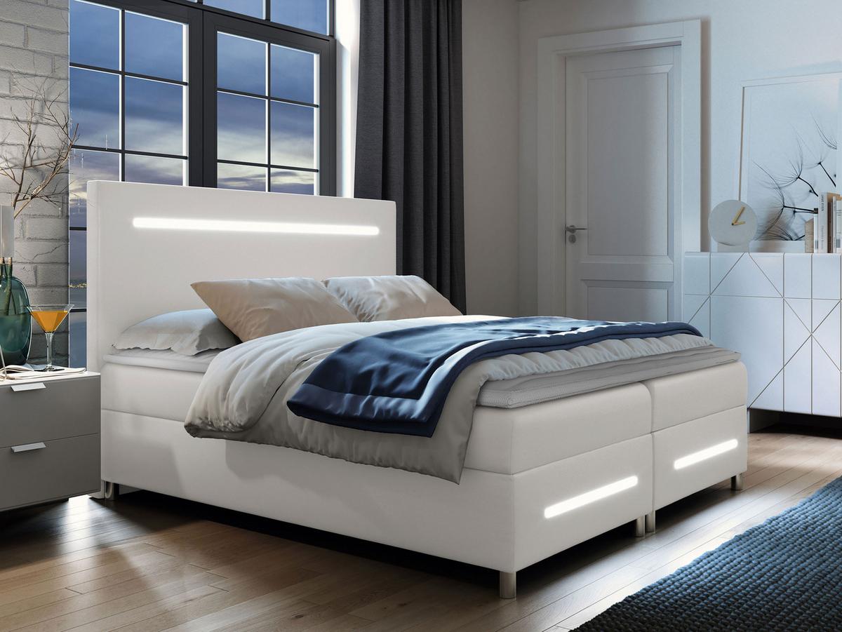 BOXBETT Enter LED - H3 - Weiß, Holz (140/200cm) - MIRJAN24