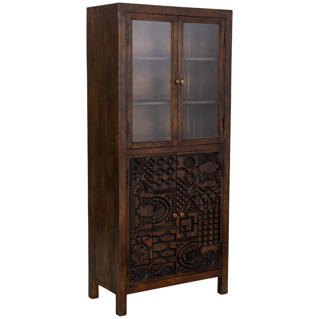 VITRINE aus holz 80x40x180cm - Braun, Holz (80/180/40cm) - Wanderlust