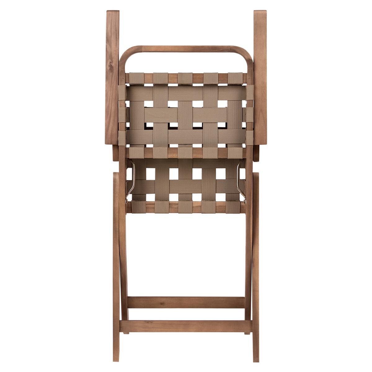 GARTENSTUHL 2er Set Akazienholz Braun Milzano - Braun, Holz (54/117/52cm) - Beliani