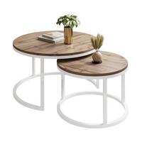 COUCHTISCH CIRI 2-in-1 Eichenholz Wotan - Weiß, Holzwerkstoff (80/80/48cm) - Lookway