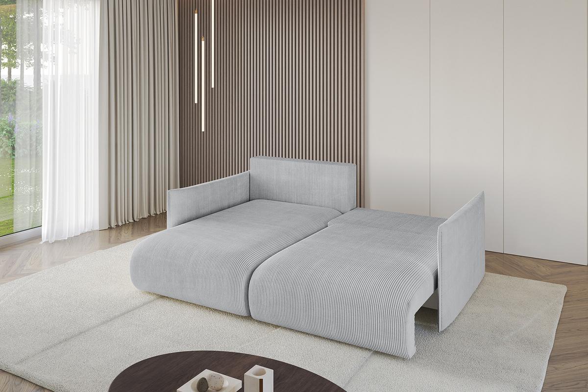ECKSOFA Ottomane links ONESK-L 216x177x72 Grau Cord - Grau, Holzwerkstoff/Kunststoff (216/177cm) - ALTDECOR