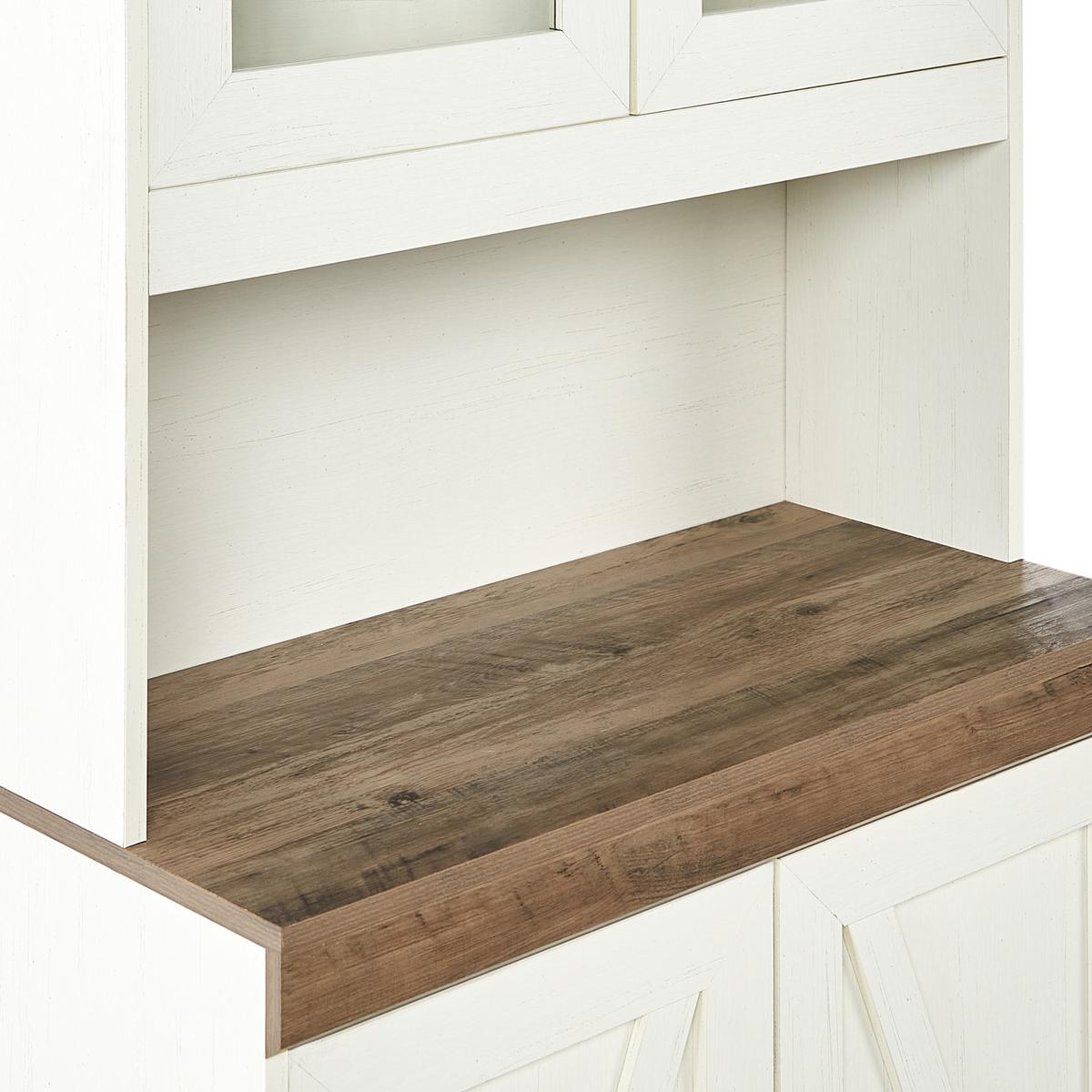 VITRINE mit Glastüren 80 cm Braun/Weiß Kalbarri - Messingfarben/Weiß, Holzwerkstoff (80/178/39cm) - Beliani