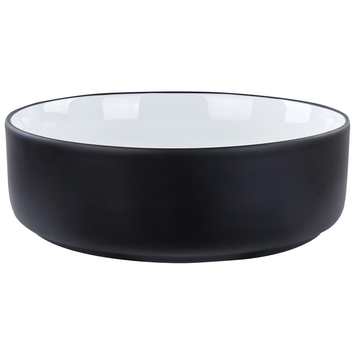 AUFSATZWASCHBECKEN Schwarz/Weiß 36 cm Keramik Calig - Schwarz/Weiß, Keramik (36/12/36cm) - Beliani