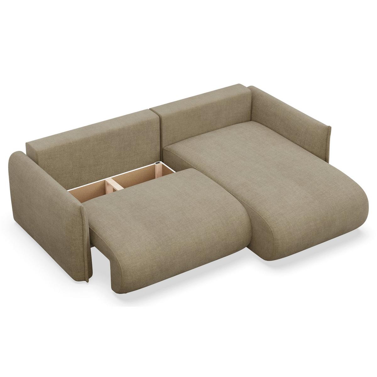 ECKSOFA Cushi Beige-Chenille - Beige/Schwarz, Kunststoff/Textil (183/252cm) - Selsey