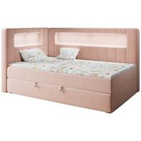 BOXSPRINGBETT JUNIOR GOLD 3 90/200 Rosa - linke Seite - Rosa, Holz/Textil (90/200cm) - MKS