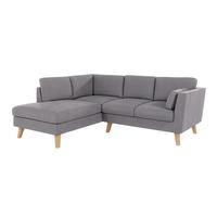 ECKSOFA Mario Grau Microfaser - Naturfarben/Grau, Buchenholz/Textil (221/186cm) - S-Style Möbel
