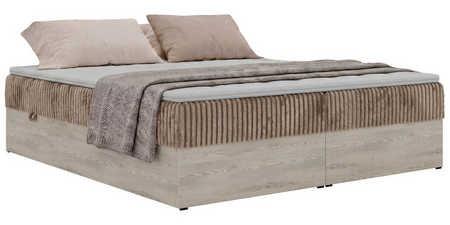 BOXBETT NORDIC ZERO 140/200 - Braun Cord - Topper Visco - H3 - Schwarz/Braun, Kunststoff/Textil (140/200cm) - MKS