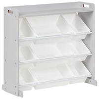 REGAL mit 9 Aufbewahrungsboxen 78 cm Grau Collie - Dunkelgrau/Weiß, Holzwerkstoff (86/78/39cm) - Beliani