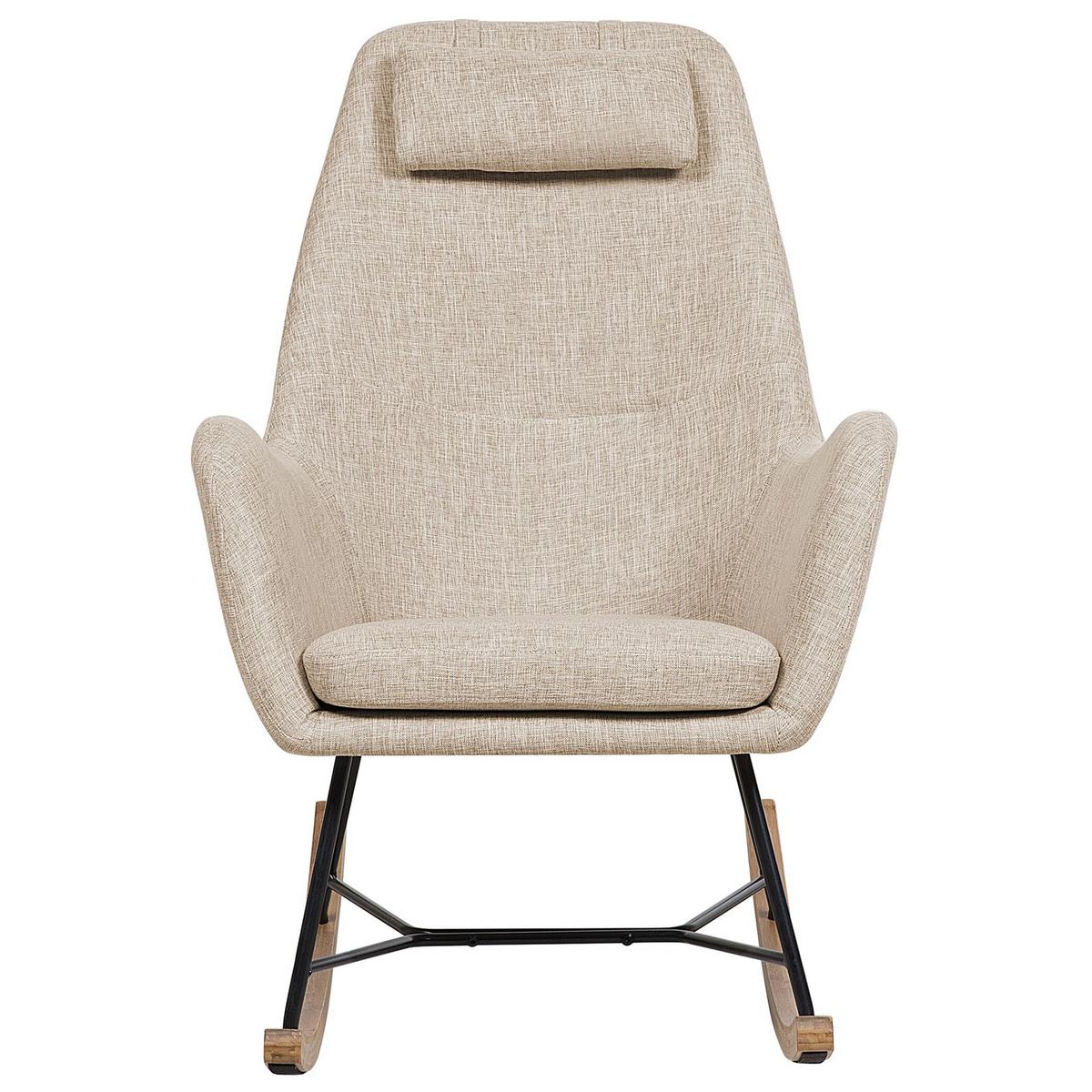 SCHAUKELSESSEL Helles Beige Arrie - Hellbraun/Beige, Textil (48/116/92cm) - Beliani