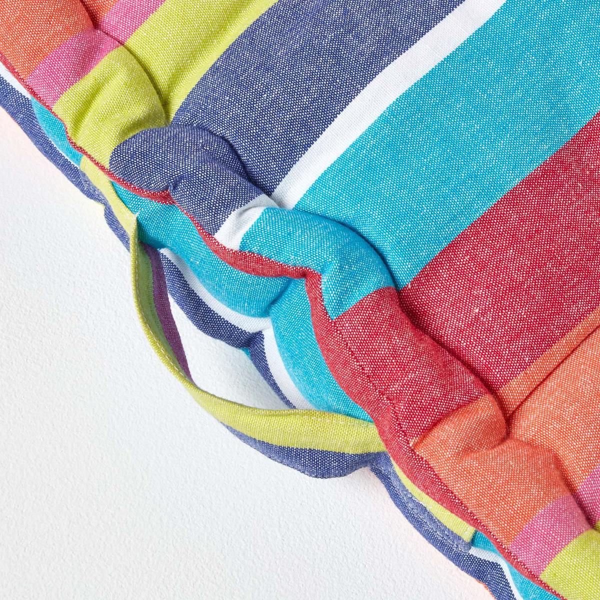 SITZKISSEN bunt gestreift 50/50/10 cm - Multicolor, Textil (50/50/10cm) - Homescapes