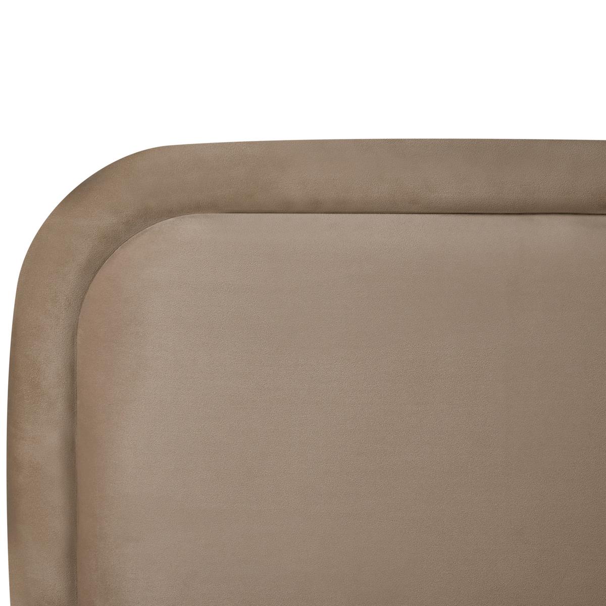 BETT mit Lattenrost 160/200 cm Samtstoff Taupe Suzette - Taupe, Textil (160/200cm) - Beliani