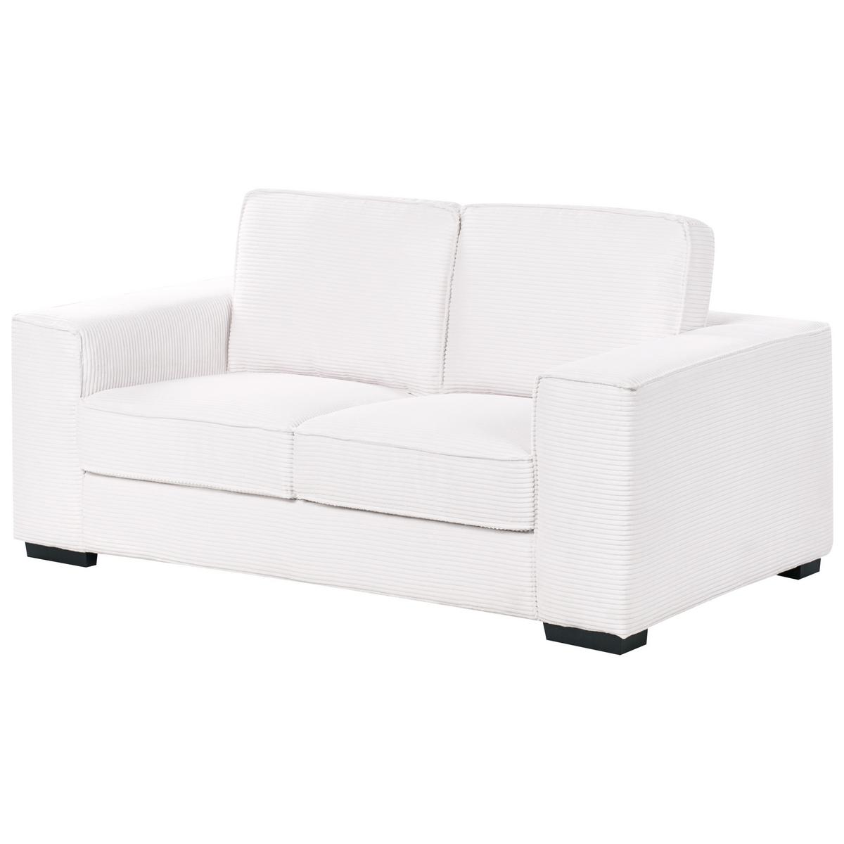 2-SITZER Cord Weiß Vikran - Weiß, Textil (176/88/99cm) - Beliani