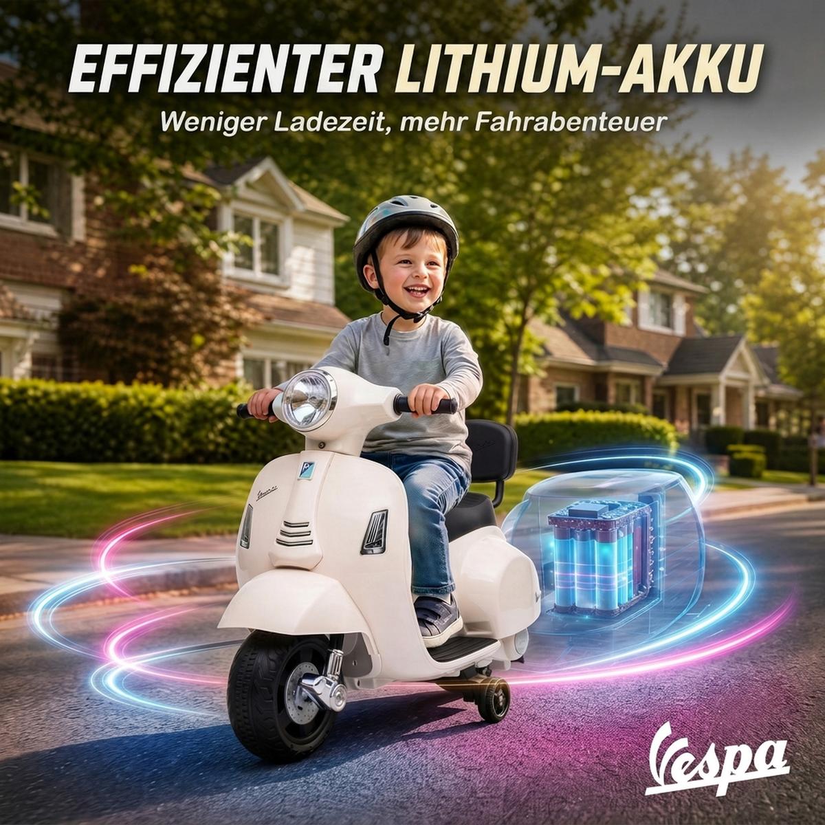 KINDERMOTORRAD Kunststoff Stahl Weiß - Weiß, Kunststoff (66.5/38/52cm) - AIYAPLAY