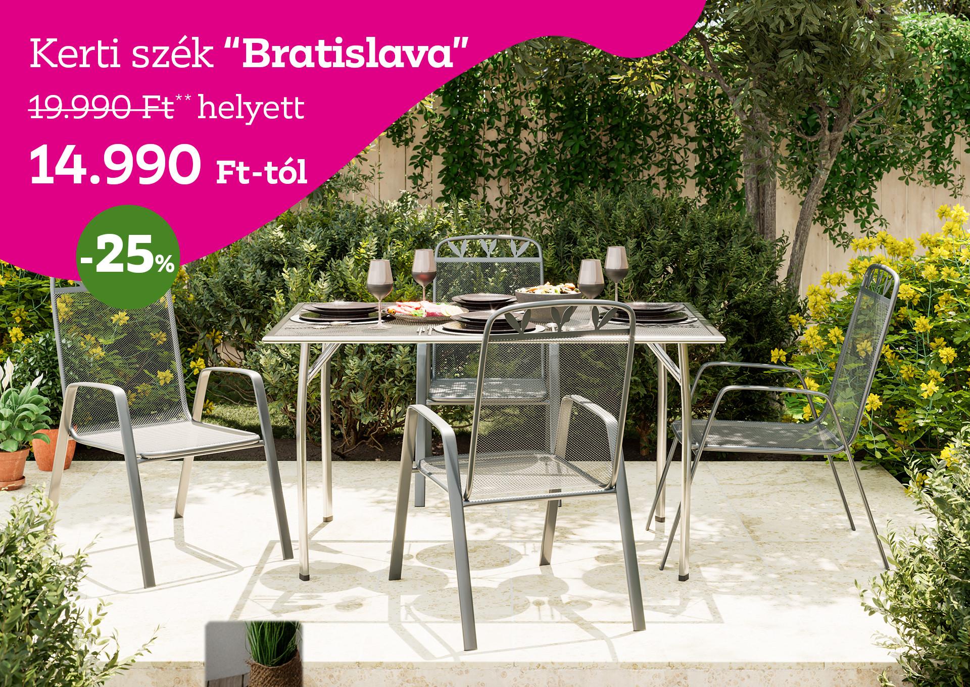 Kerti szék BRATISLAVA 19990 Forint helyett 14990 Forint, kedvezmény mértéke 25%