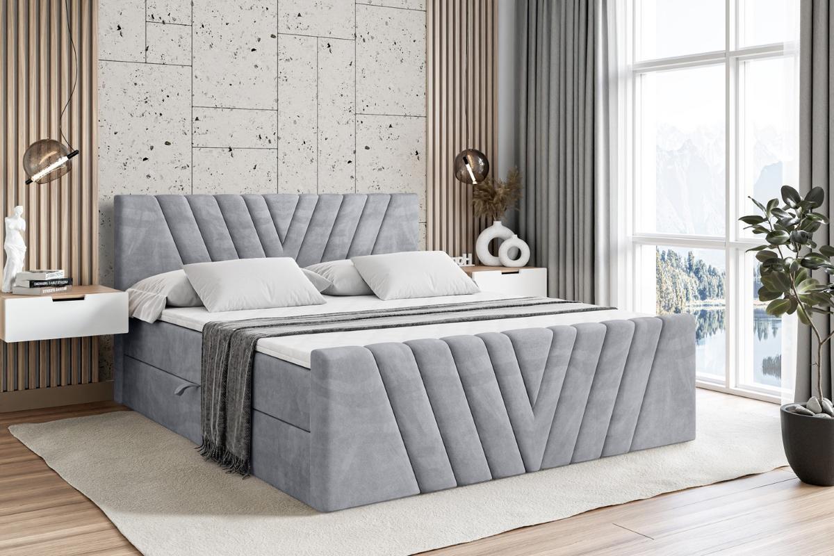BOXBETT ERNINA-Z - 140x200 cm - H4 - Hellgrau - Hellgrau, Holzwerkstoff (140/200cm) - ALTDECOR