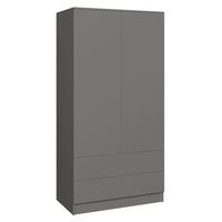 DREHTÜRENSCHRANK Look mit 2 Türen und Schubladen, 90 cm, graphitfarben - Graphitfarben, Holzwerkstoff (90/180/50cm) - Beautysofa