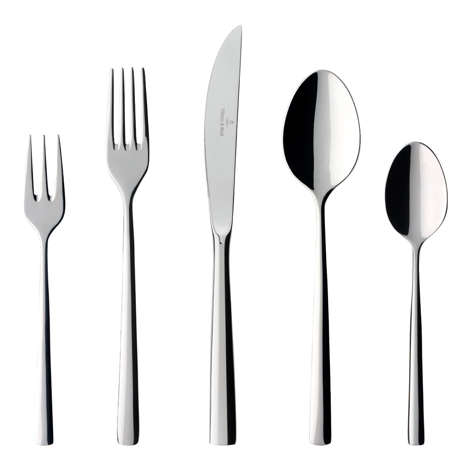 TAFELBESTECK Piemont silber 180-tlg. - Silberfarben, Metall - Villeroy & Boch