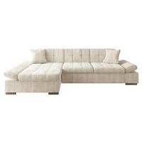 ECKSOFA Montana Cord, Seite: Links - Creme, Holz/Textil (278/161cm) - MIRJAN24