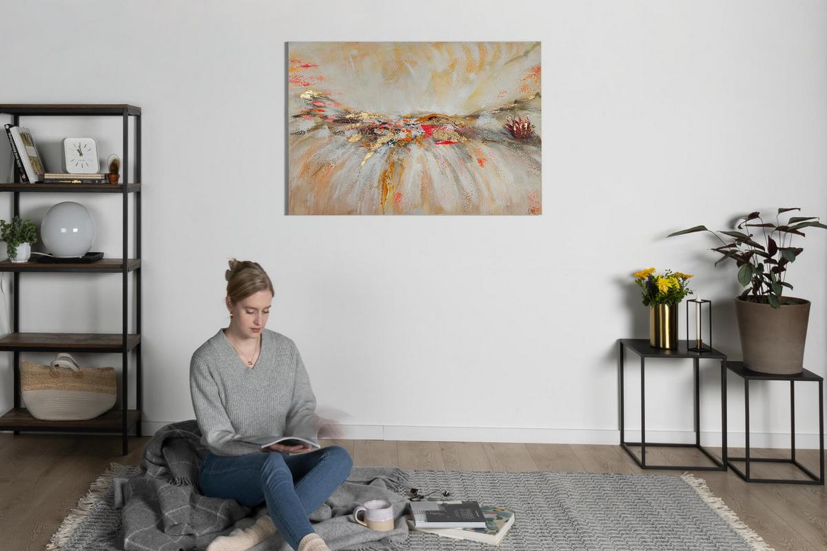 ÖLGEMÄLDE 120/80 cm - Beige/Weiß, Holz/Textil (120/80cm) - KUNSTLOFT