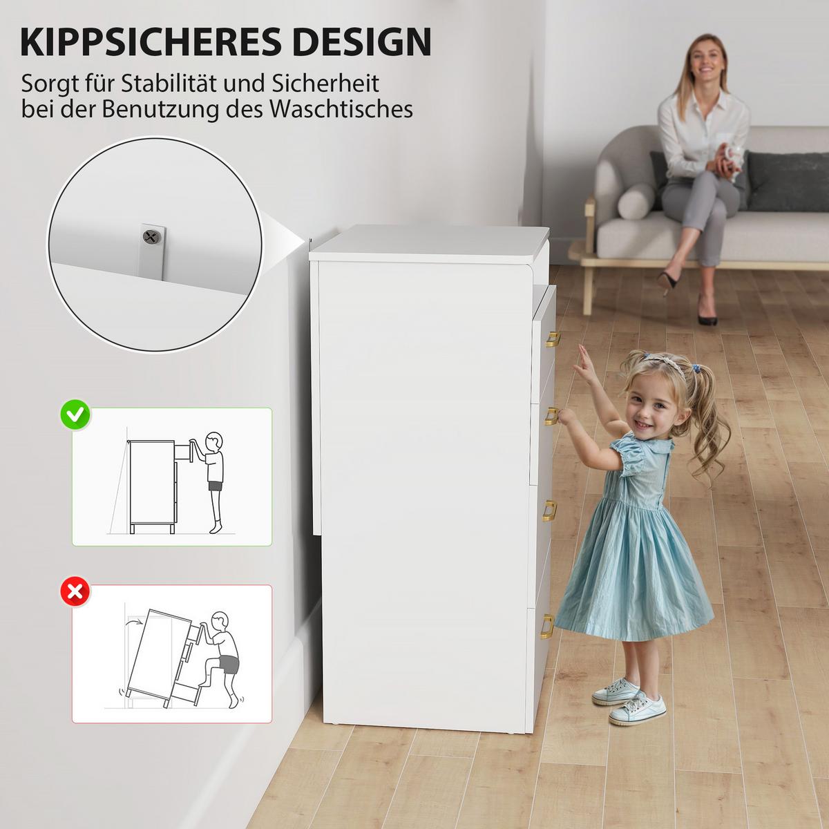 3 in 1 Schminktisch mit Hocker, Kosmetiktisch mit Spiegel, 3 Schubladen - Beige/Weiß, Holzwerkstoff/Textil (40/90/48cm) - HOMCOM