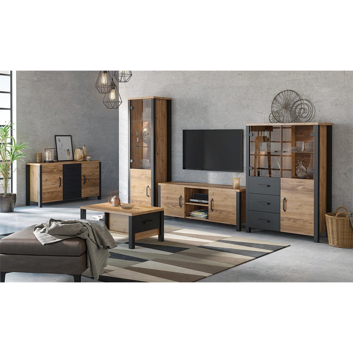 SIDEBOARD Lyam Holz und Schwarz - Braun, Holzwerkstoff (147/79/43cm) - Petits-meubles