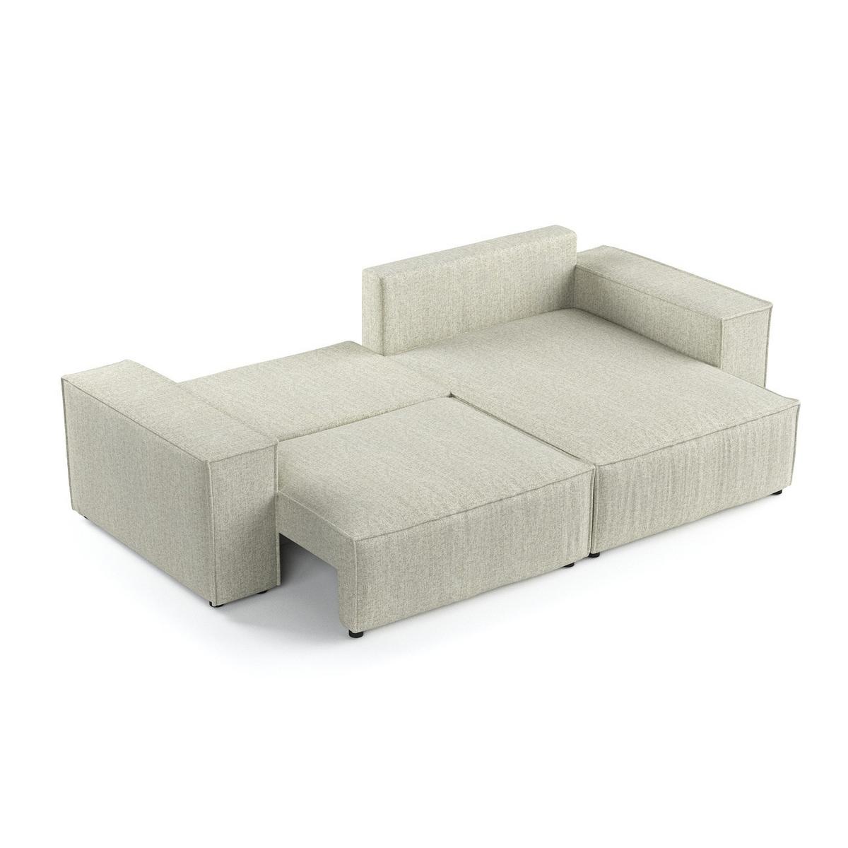ECKSOFA SENSO mit Schlaffunktion Beige im City Stoff - Beige/Schwarz, Holz/Holzwerkstoff (255/148cm) - AltaBeds