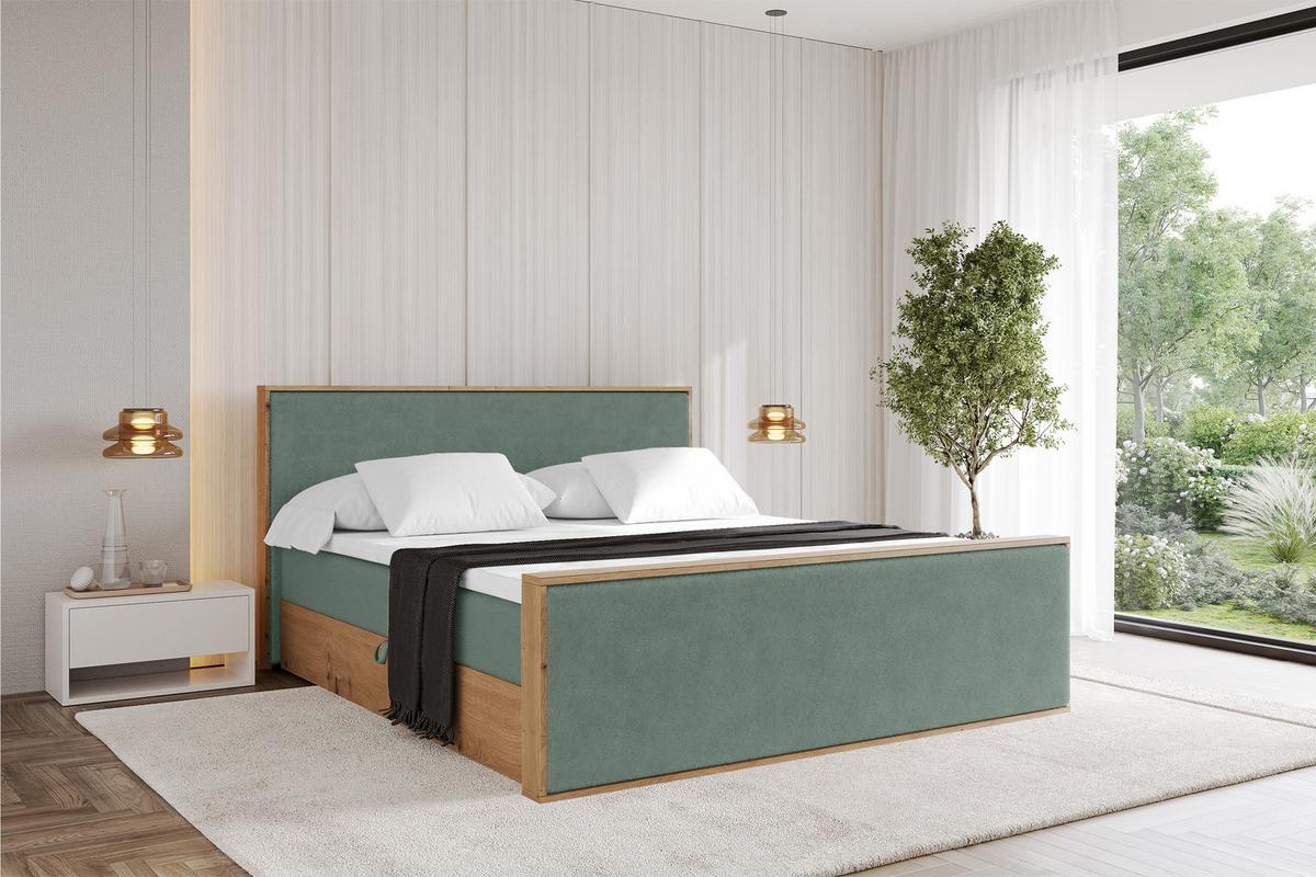 BOXBETT LOLLI9 -Z 120x200 - H4 Grün - Grün, Holzwerkstoff (120/200cm) - ALTDECOR