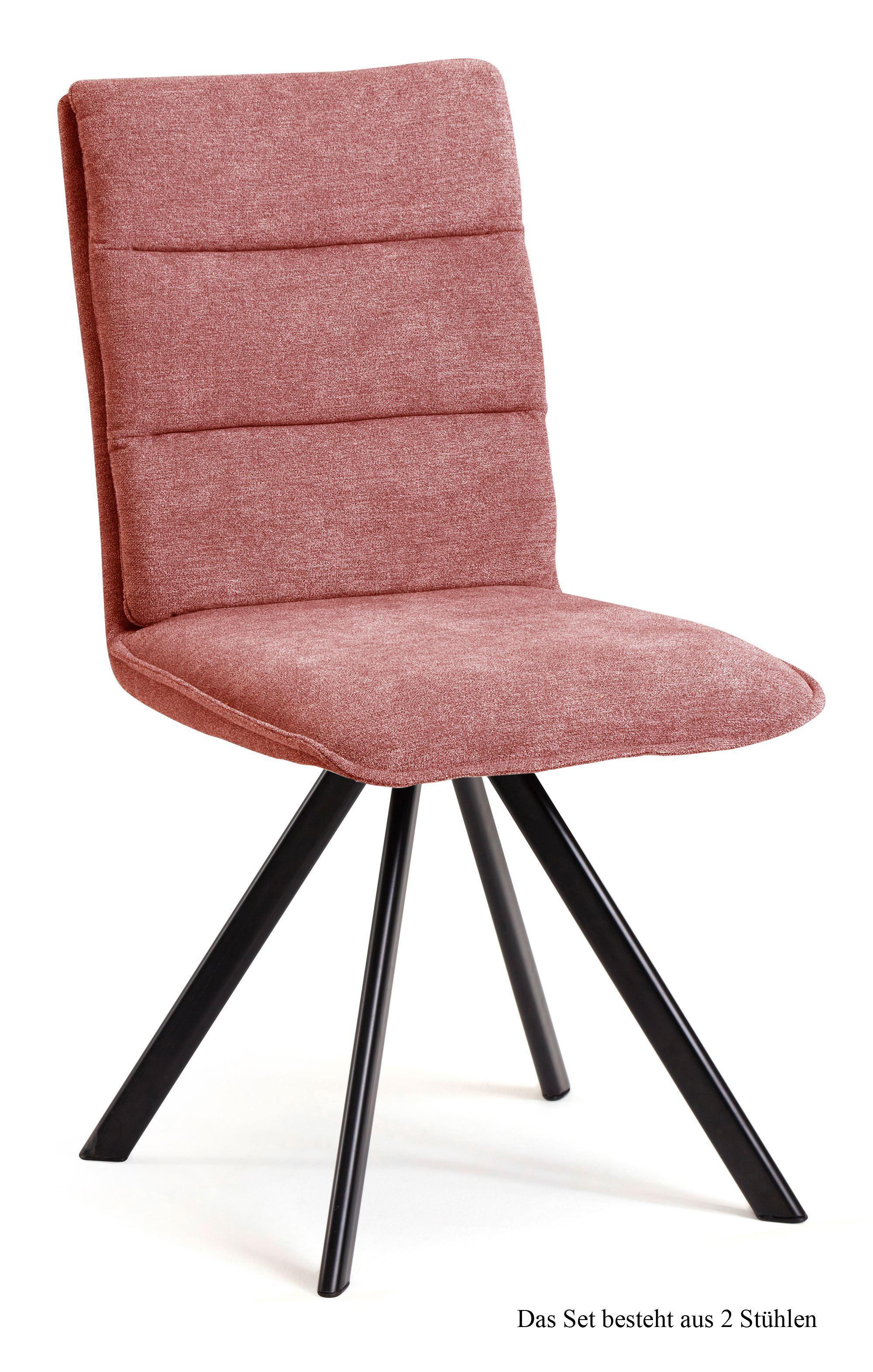 ESSZIMMERSTUHL (2er-Set) Debbi 47x92x60 Schwarz/Rosewood - Dunkelrosa/Schwarz, Kunststoff (60/92/47cm) - 58aufmkessel