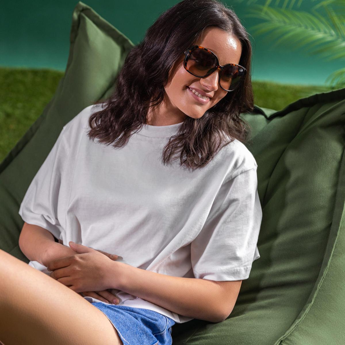 SITZSACK Outdoor-Sessel Alto + Hocker - Grün, Textil (94/75/94cm) - icon