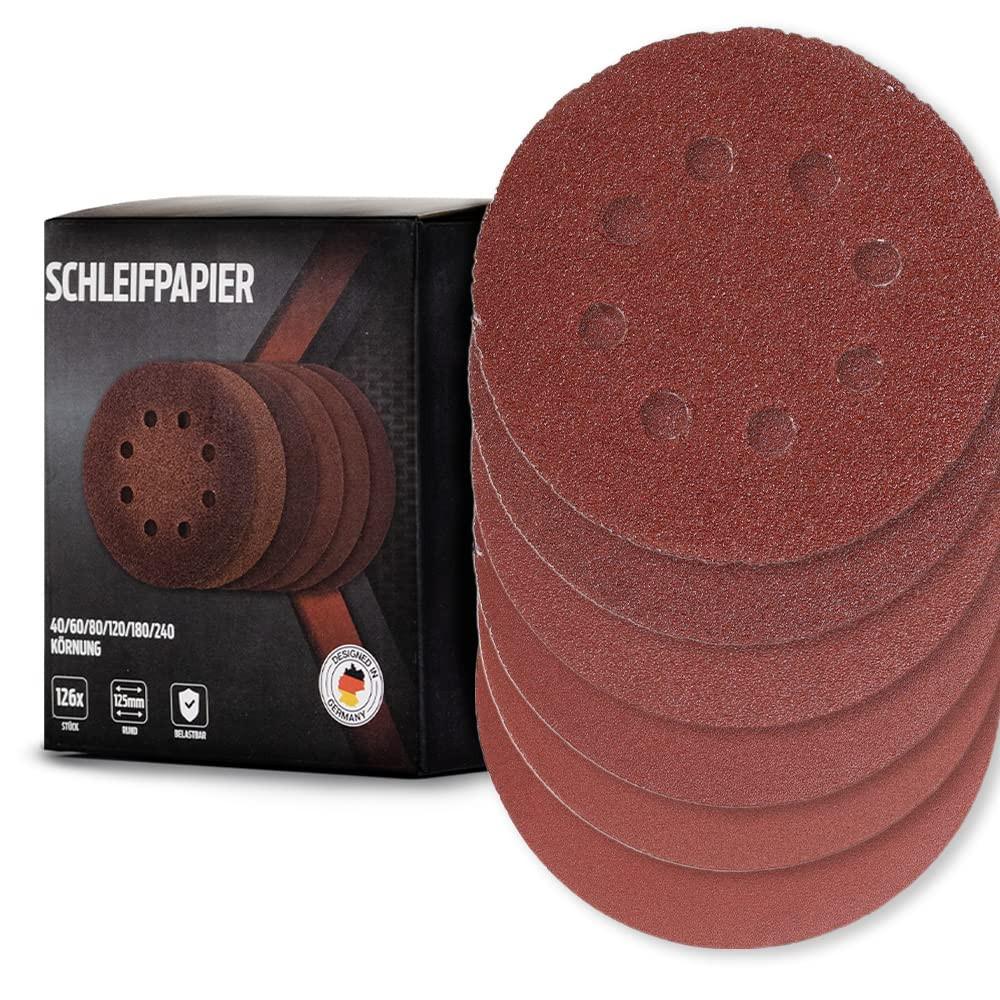 SCHLEIFPAPIER rund 126 Stück - Rostfarben, Kunststoff (125/125/12cm) - bestTools