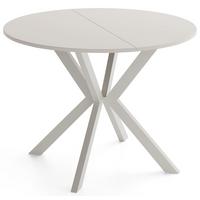ESSTISCH Valio rund oval ausziehbar verlängerbar mit Metallbeinen in Kaschmir Grau, Kaschmir 100-140/100/76 cm - Kaschmir/Beige, Holzwerkstoff/Metall (100/140/76cm) - WFL GROUP