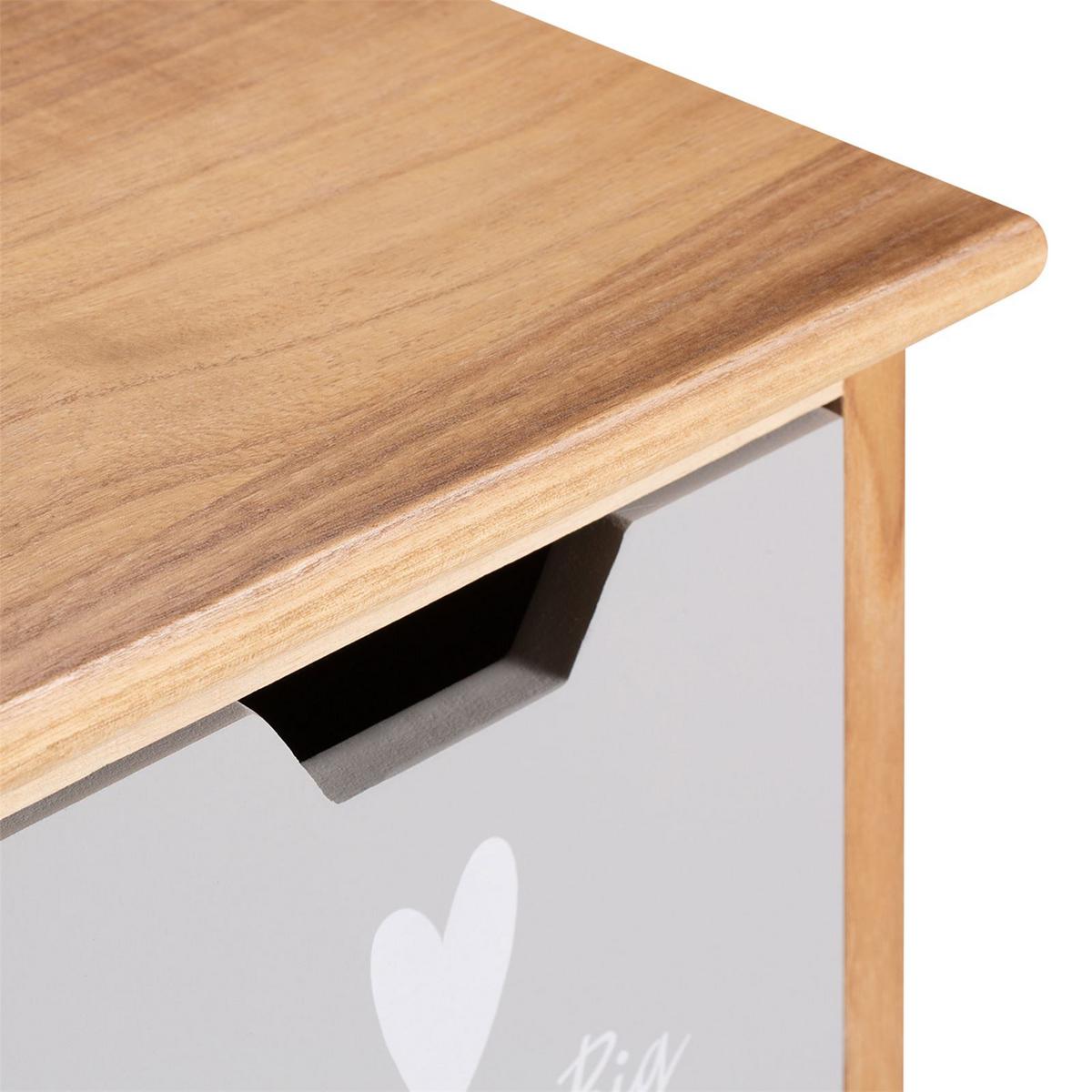 KOMMODE ESTA natur, grau/rosa - Naturfarben/Rosa, Holzwerkstoff (25/42/25cm) - CARO-Möbel