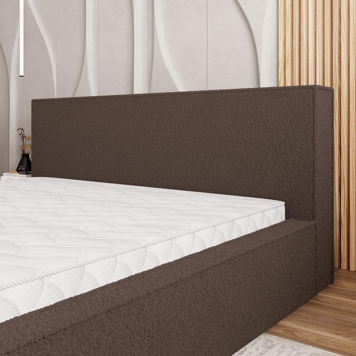 POLSTERBETT CELORA 140x200 cm mit Bettkästen - Braun - Braun, Holz (140/200cm) - MASSENO
